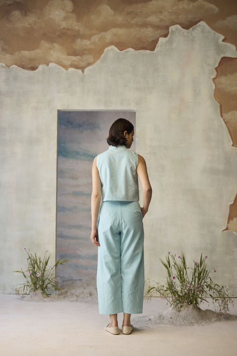 Azure beaded waistcoat