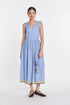 Azure embroidered blue and ivory dress