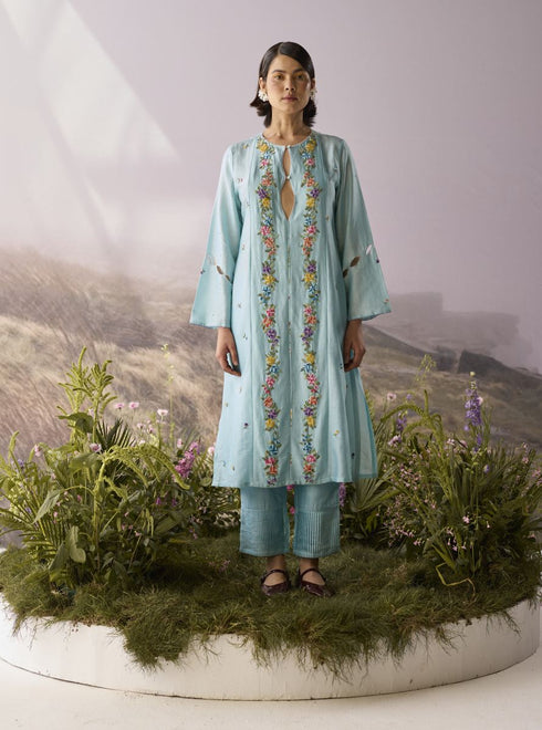 Azure floral kurta