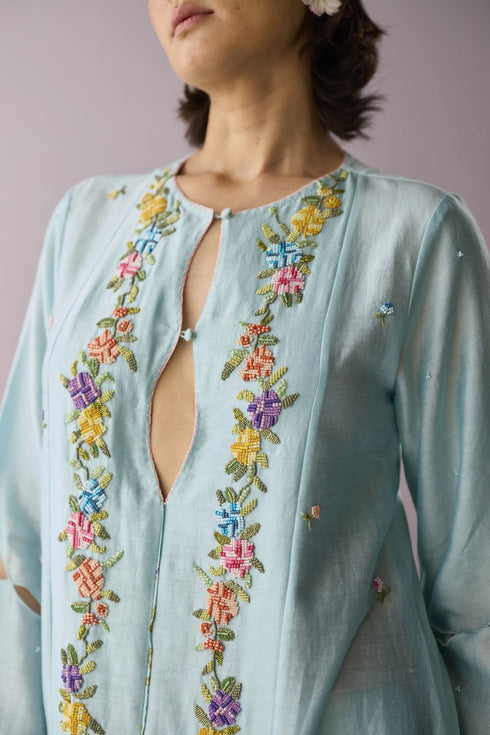 Azure floral kurta