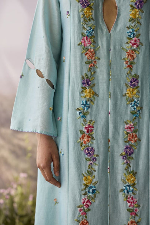 Azure floral kurta