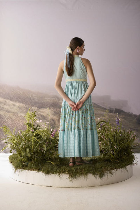 Azure halter neck dress