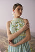 Azure halter neck dress