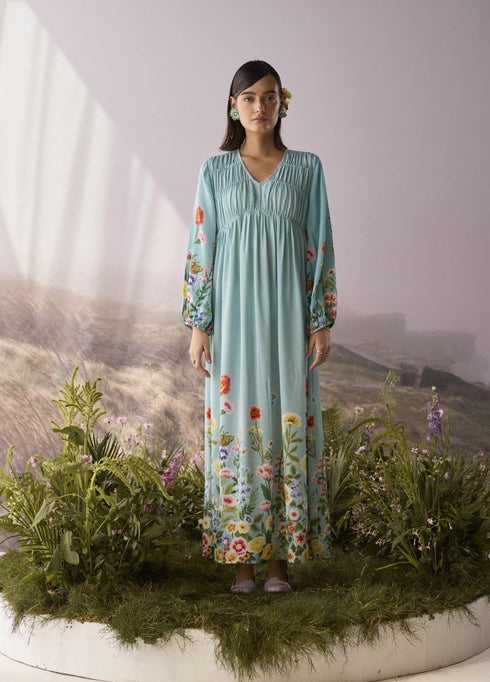 Azure printed dress
