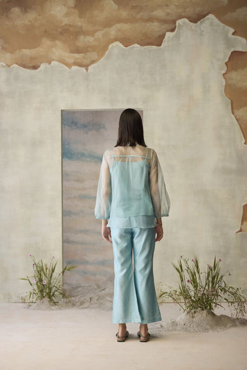 Azure sheer top