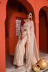 Bagh boota beige and red sari set