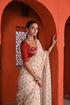 Bagh boota beige and red sari set
