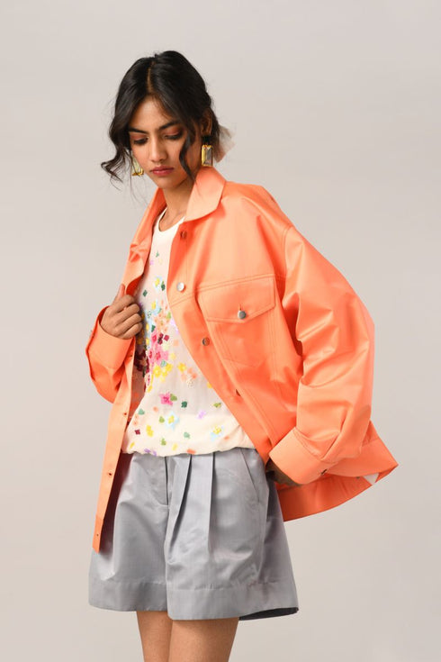 Banksiae peach oversize jacket