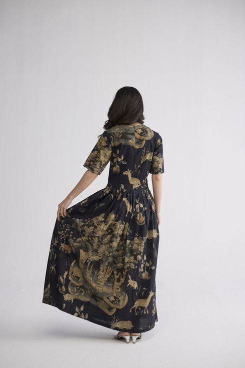 Banyan half pleated dress
