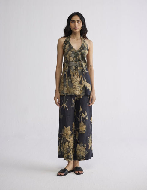 Banyan halterneck waistcoat and pants set