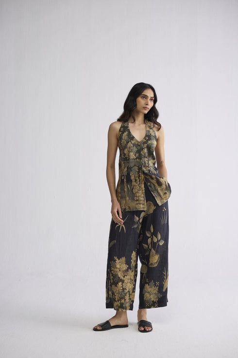 Banyan halterneck waistcoat and pants set