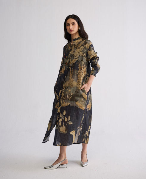Banyan linen shirt dress