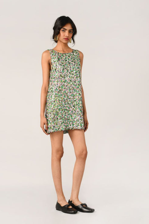 Barbara multicolor short sequins dress