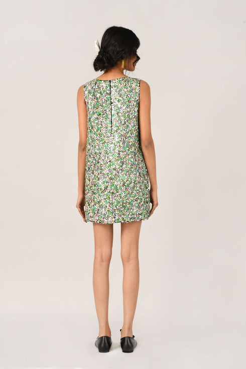 Barbara multicolor short sequins dress