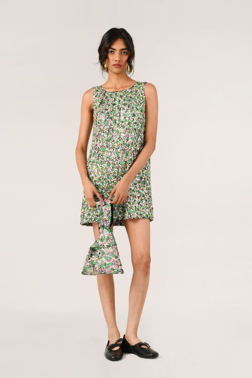 Barbara multicolor short sequins dress
