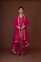 Barsana pink overlay kurta set