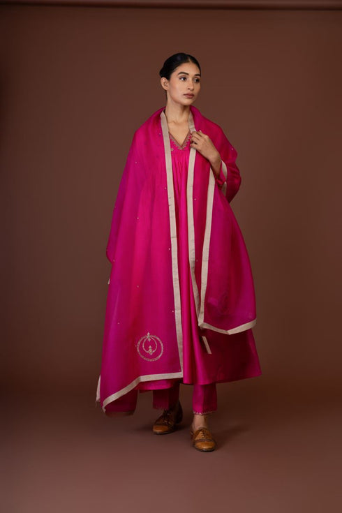 Barsana pink kurta dress set