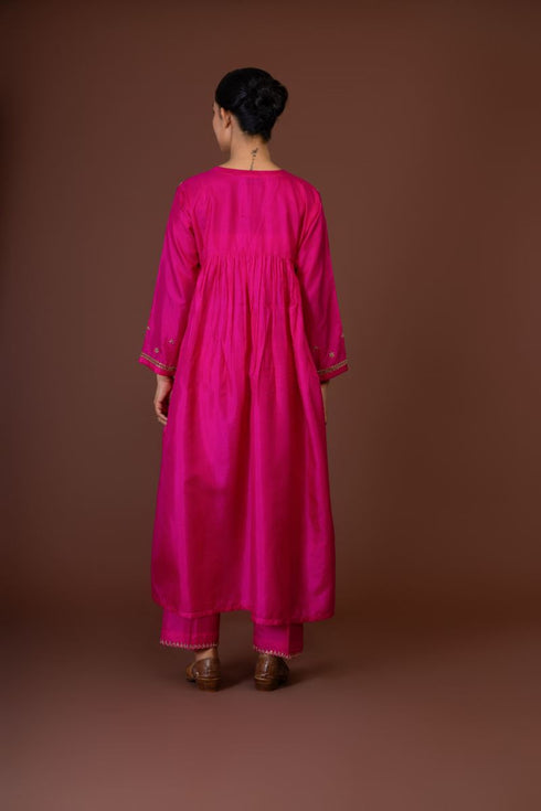 Barsana pink kurta dress set