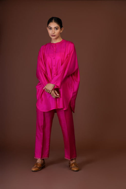 Barsana pink short tunic with pants