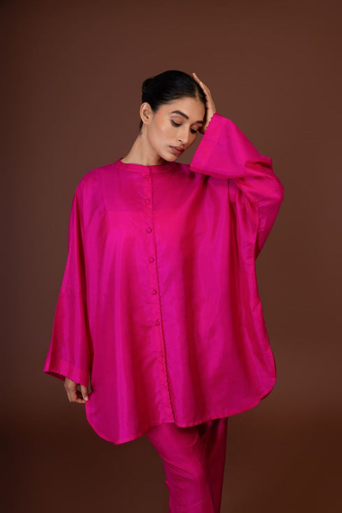 Barsana pink short tunic with pants