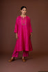 Barsana pink yoke embroidered kurta set