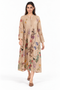 Beige floral printed dress