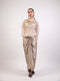 Beige organza balloon top with skirt