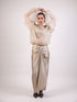 Beige organza balloon top with skirt