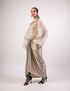 Beige organza balloon top with skirt