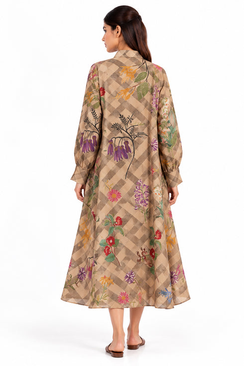 Beige printed dress