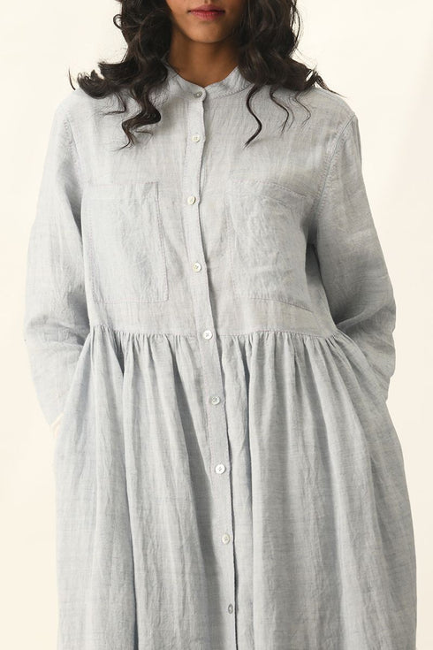 Bella powder blue applique embroidered dress