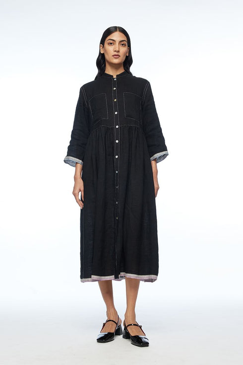 Bella two pocket black dress