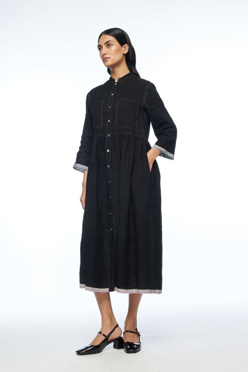 Bella two pocket black dress