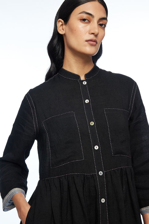 Bella two pocket black dress