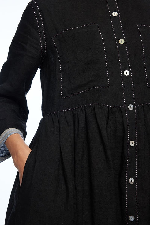 Bella two pocket black dress