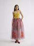 Berry smocked organza dress