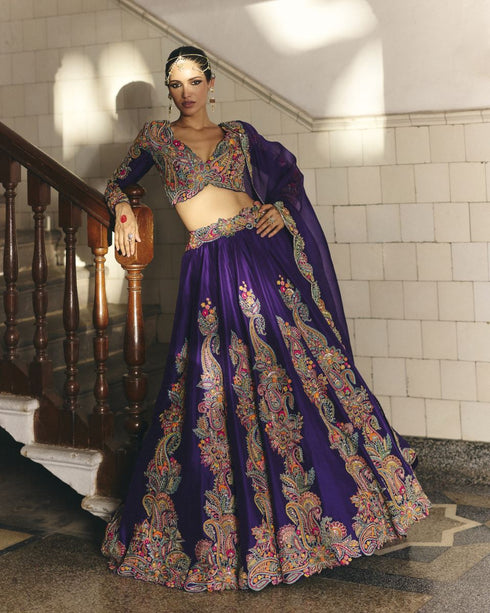 Bhaavi purple lehenga set