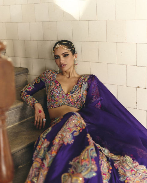 Bhaavi purple lehenga set