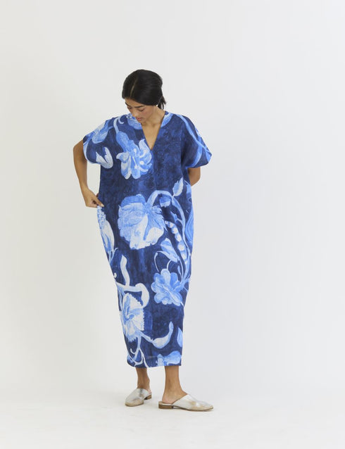 Bilberry blue line kaftan dress