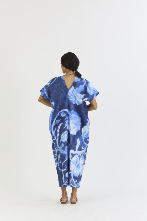 Bilberry blue line kaftan dress