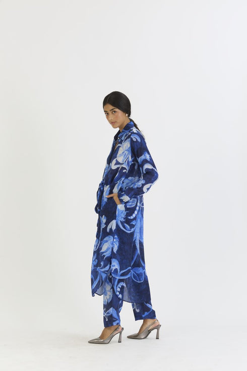 Bilberry blue wrap kurta set