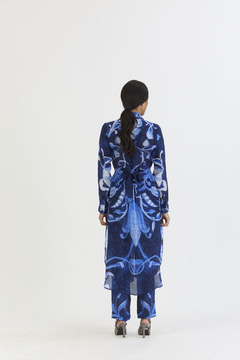 Bilberry blue wrap kurta set
