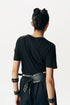 Black AKOK embossed half sleeve t-shirt