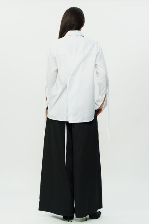 Black & white shirt and trouser with string details