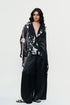 Black chiffon shirt with trouser pants