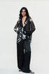 Black chiffon shirt with trouser pants