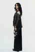 Black chiffon shirt with trouser pants