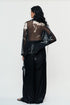 Black chiffon shirt with trouser pants