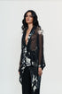 Black chiffon shirt with trouser pants