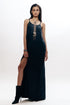 Black cord strap slip dress